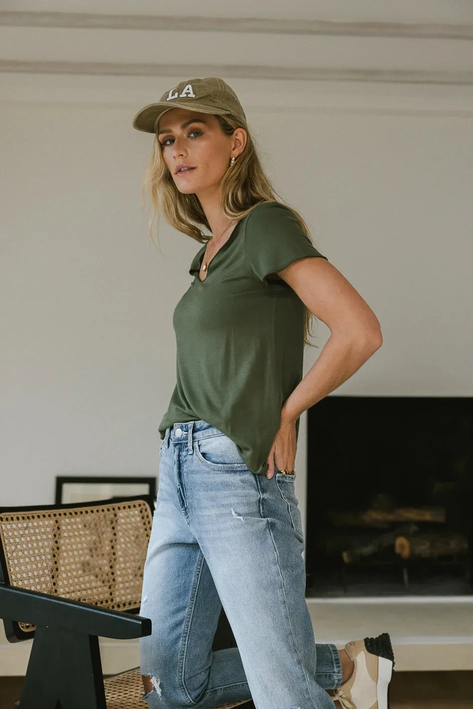 Priya Top in Olive - FINAL SALE sold by bohme product image thumbnail 3