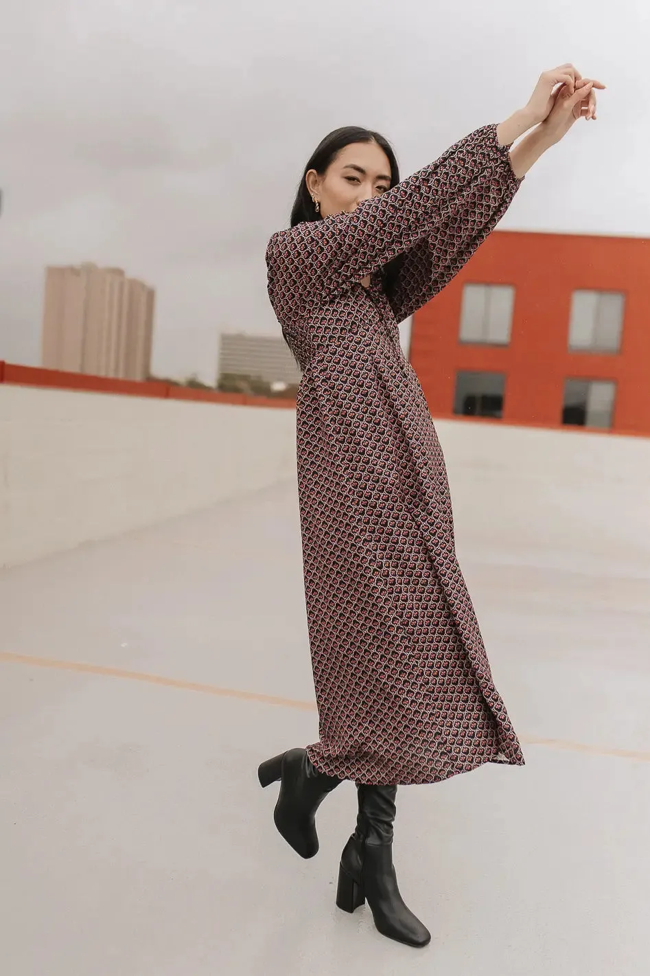 Layne Printed Midi Dress - FINAL SALE sold by bohme product image thumbnail 5