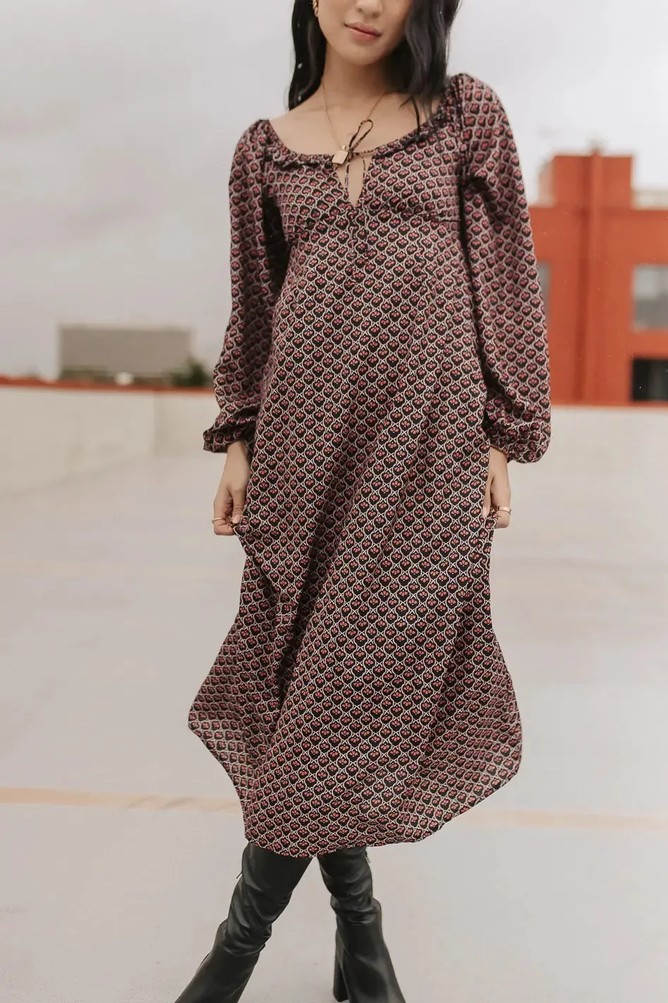 Layne Printed Midi Dress - FINAL SALE sold by bohme product image thumbnail 3