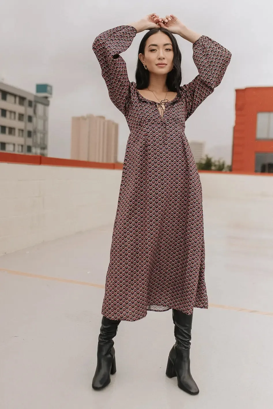 Layne Printed Midi Dress - FINAL SALE sold by bohme product image thumbnail 2