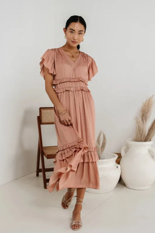 Willa Ruffle Dress in Blush - FINAL SALE sold by bohme