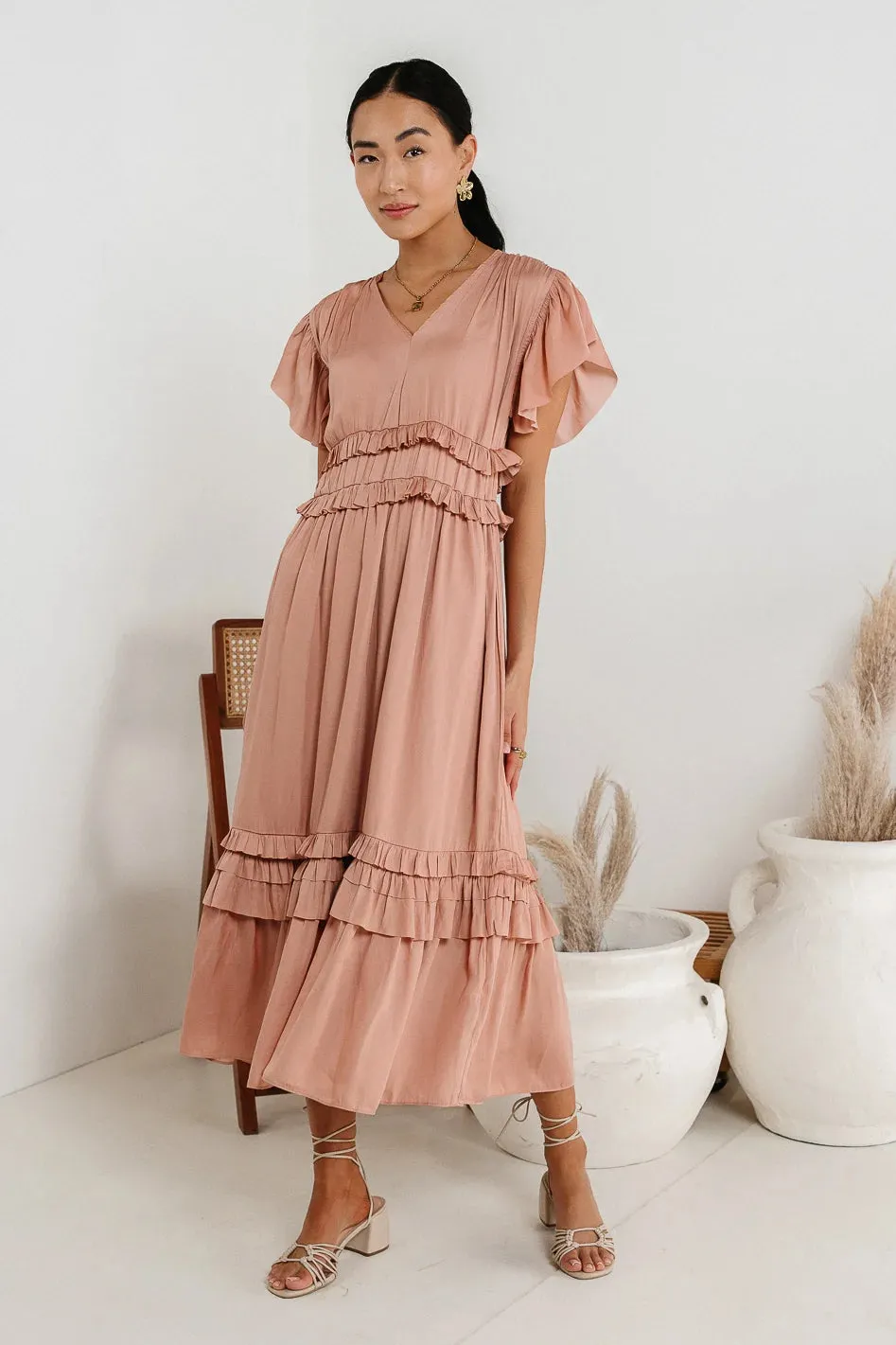 Willa Ruffle Dress in Blush - FINAL SALE sold by bohme product image thumbnail 4