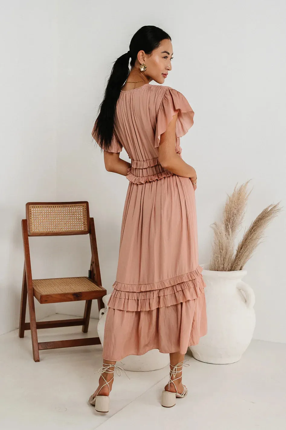 Willa Ruffle Dress in Blush - FINAL SALE sold by bohme product image thumbnail 3