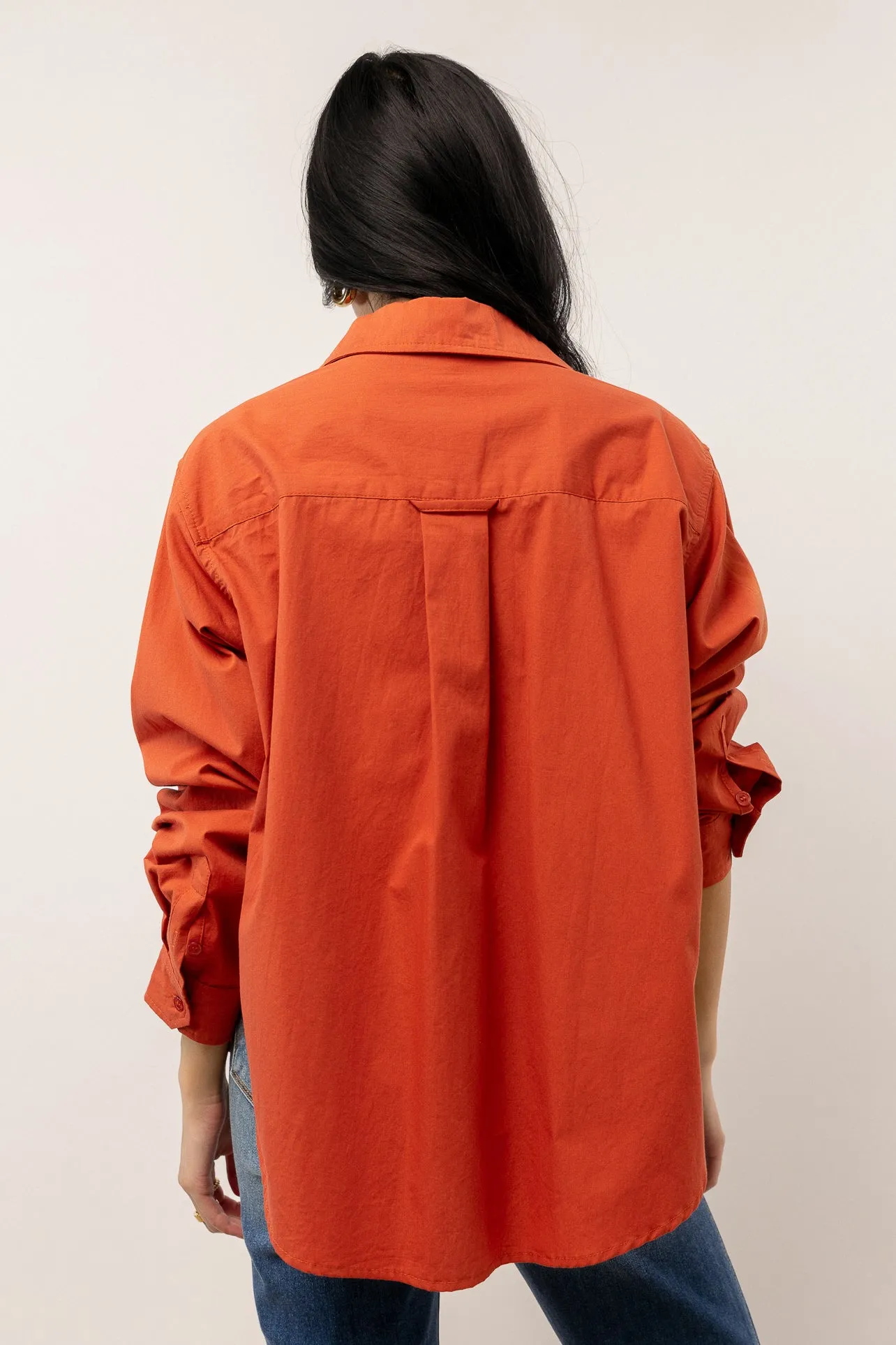 Kathryn Button Up Shirt in Tomato Red - FINAL SALE sold by bohme product image thumbnail 4
