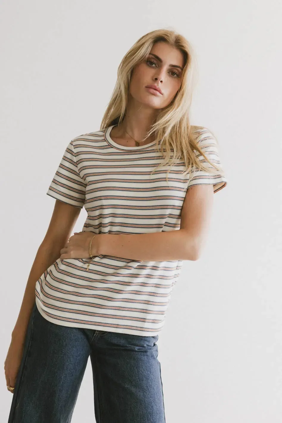 Mckenna Striped Top in Ivory - FINAL SALE sold by bohme