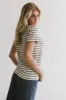 Mckenna Striped Top in Ivory - FINAL SALE sold by bohme