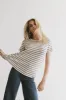 Mckenna Striped Top in Ivory - FINAL SALE sold by bohme