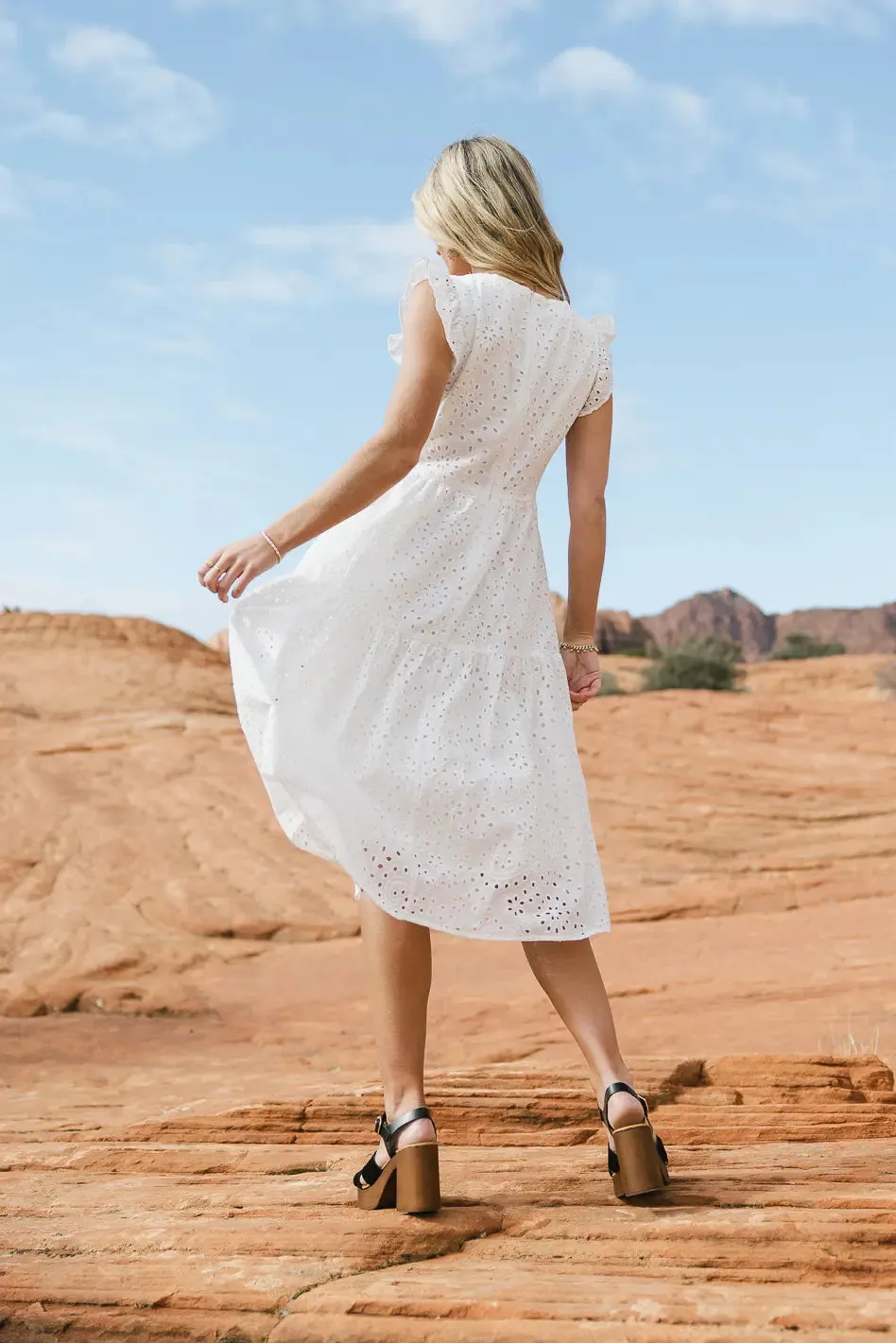 Seraphina Eyelet Midi Dress - FINAL SALE sold by bohme product image thumbnail 4