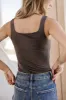 Harper Square Neck Bodysuit in Charcoal - FINAL SALE sold by bohme