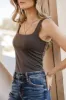 Harper Square Neck Bodysuit in Charcoal - FINAL SALE sold by bohme