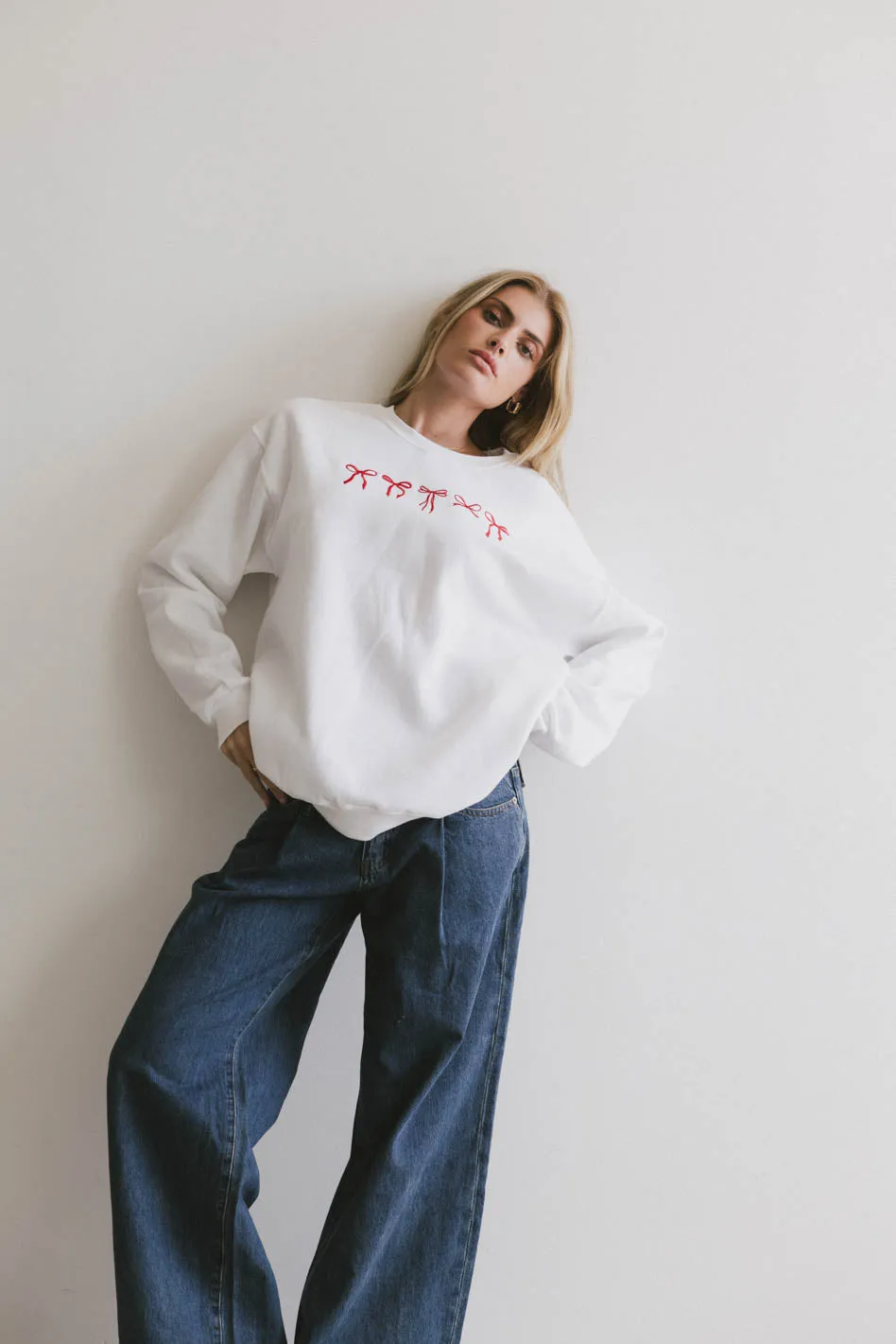 Pretty Bows Crewneck in Cream - FINAL SALE sold by bohme product image thumbnail 2