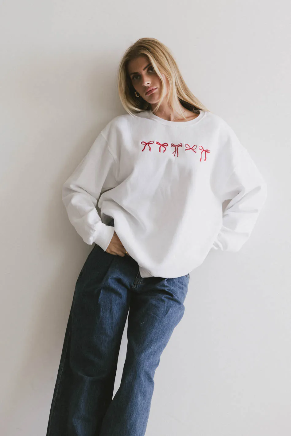 Pretty Bows Crewneck in Cream - FINAL SALE sold by bohme product image thumbnail 5
