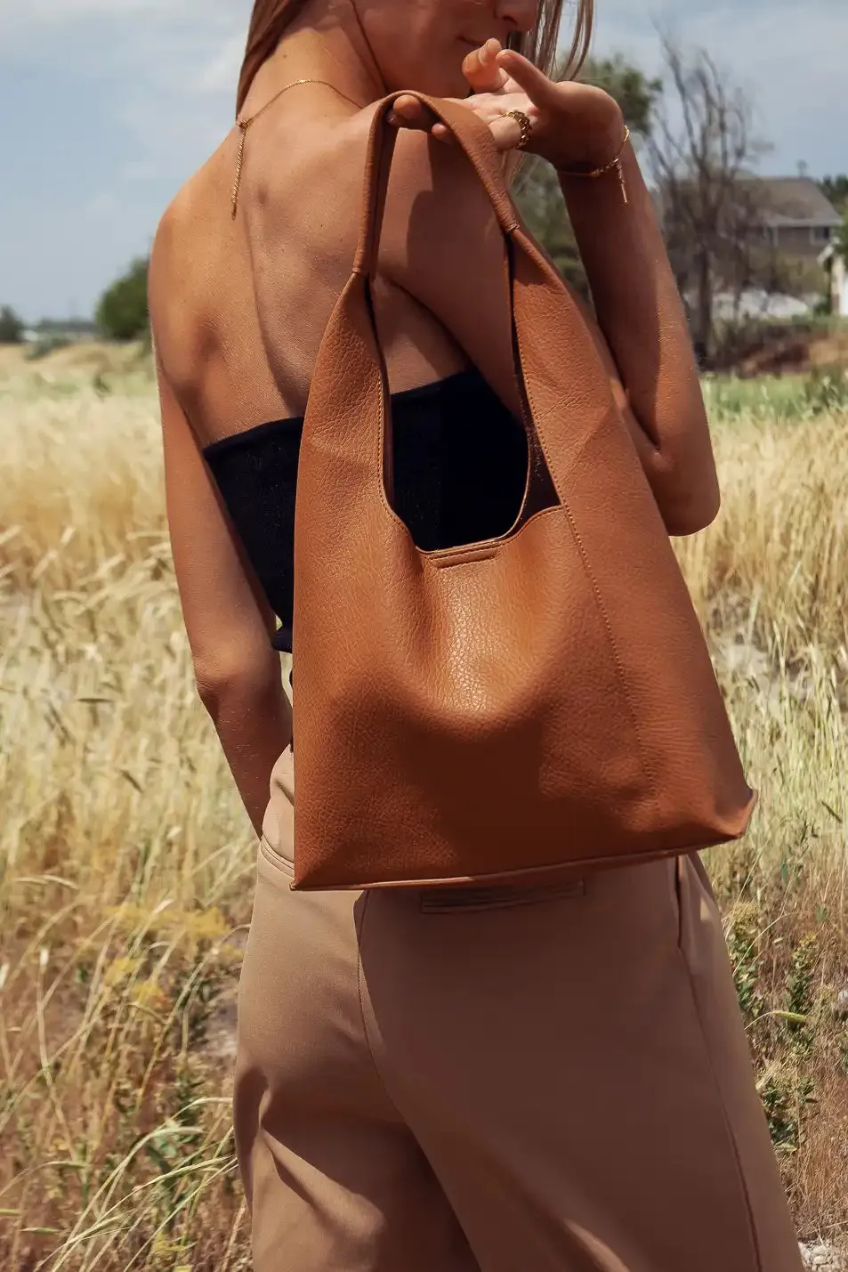Marina Shoulder Bag in Tan sold by bohme