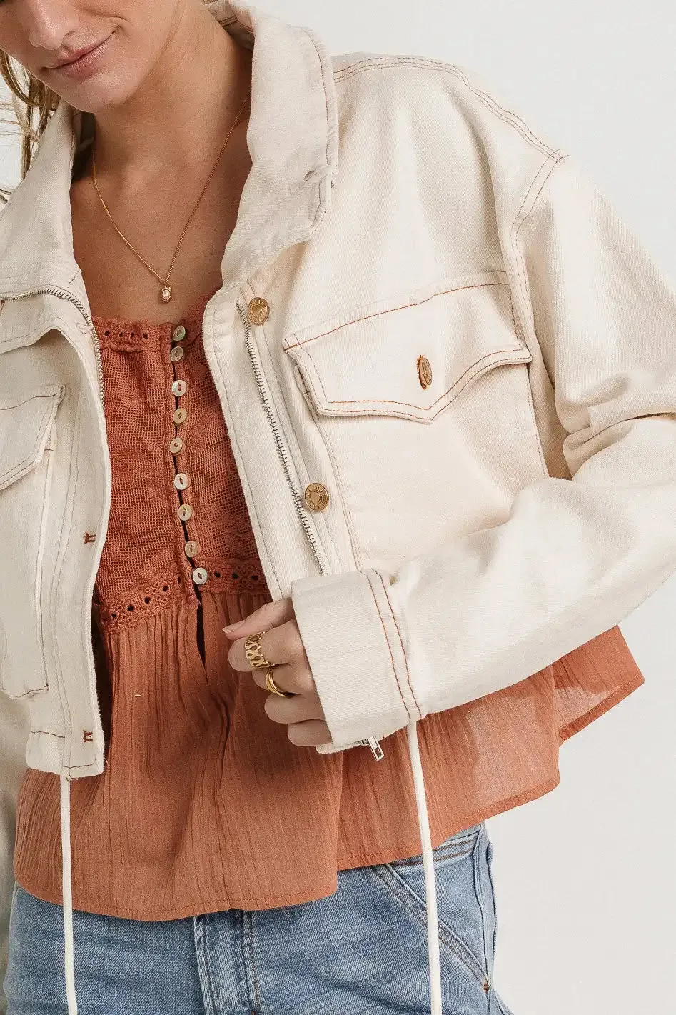 Cooper Cropped Denim Jacket - FINAL SALE sold by bohme product image thumbnail 2