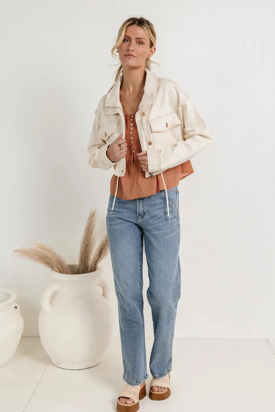 Cooper Cropped Denim Jacket - FINAL SALE sold by bohme product image thumbnail 5