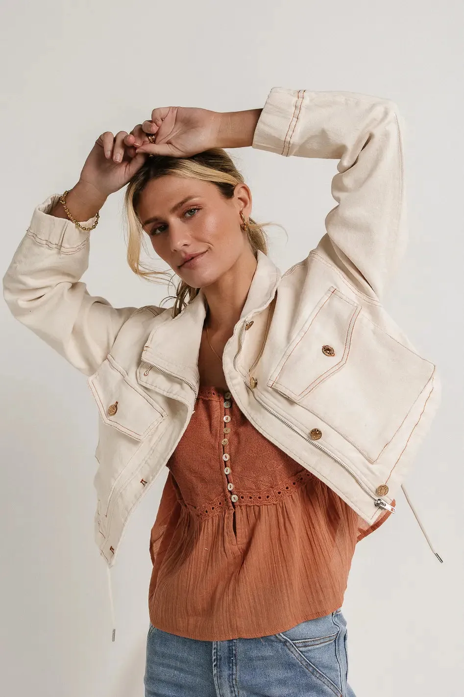 Cooper Cropped Denim Jacket - FINAL SALE sold by bohme product image thumbnail 4