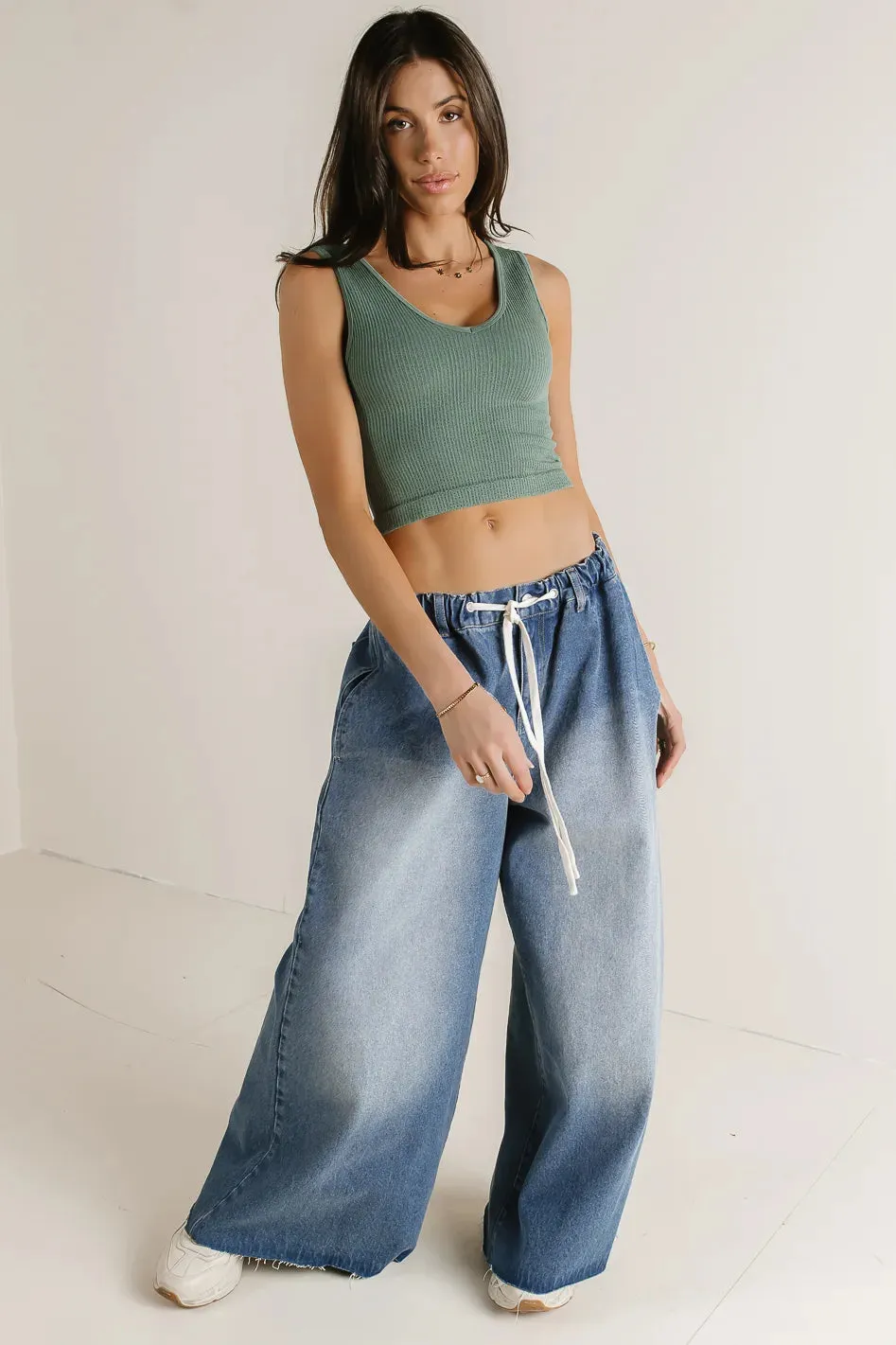 Nova Cropped Tank in Sage - FINAL SALE sold by bohme product image thumbnail 4