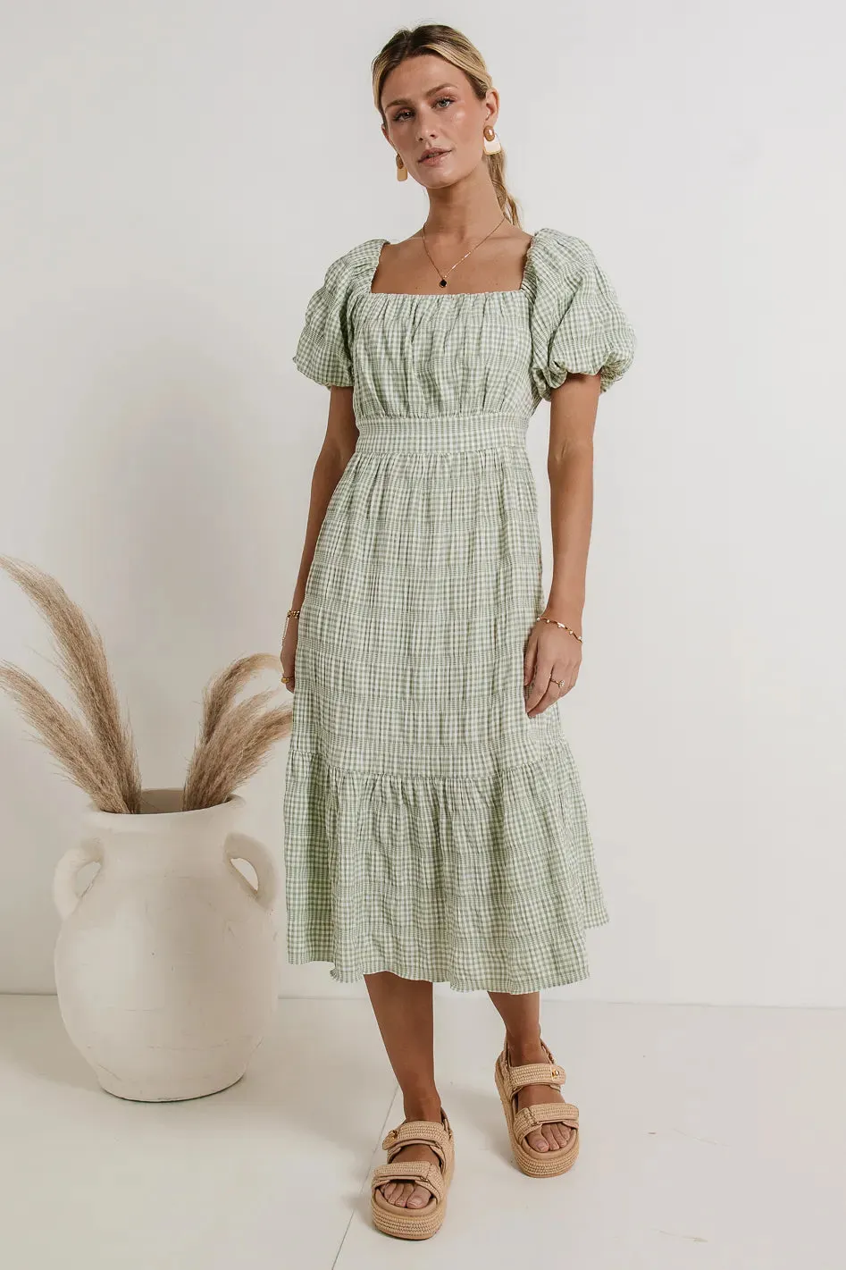 Laney Gingham Dress in Sage - FINAL SALE sold by bohme product image thumbnail 4