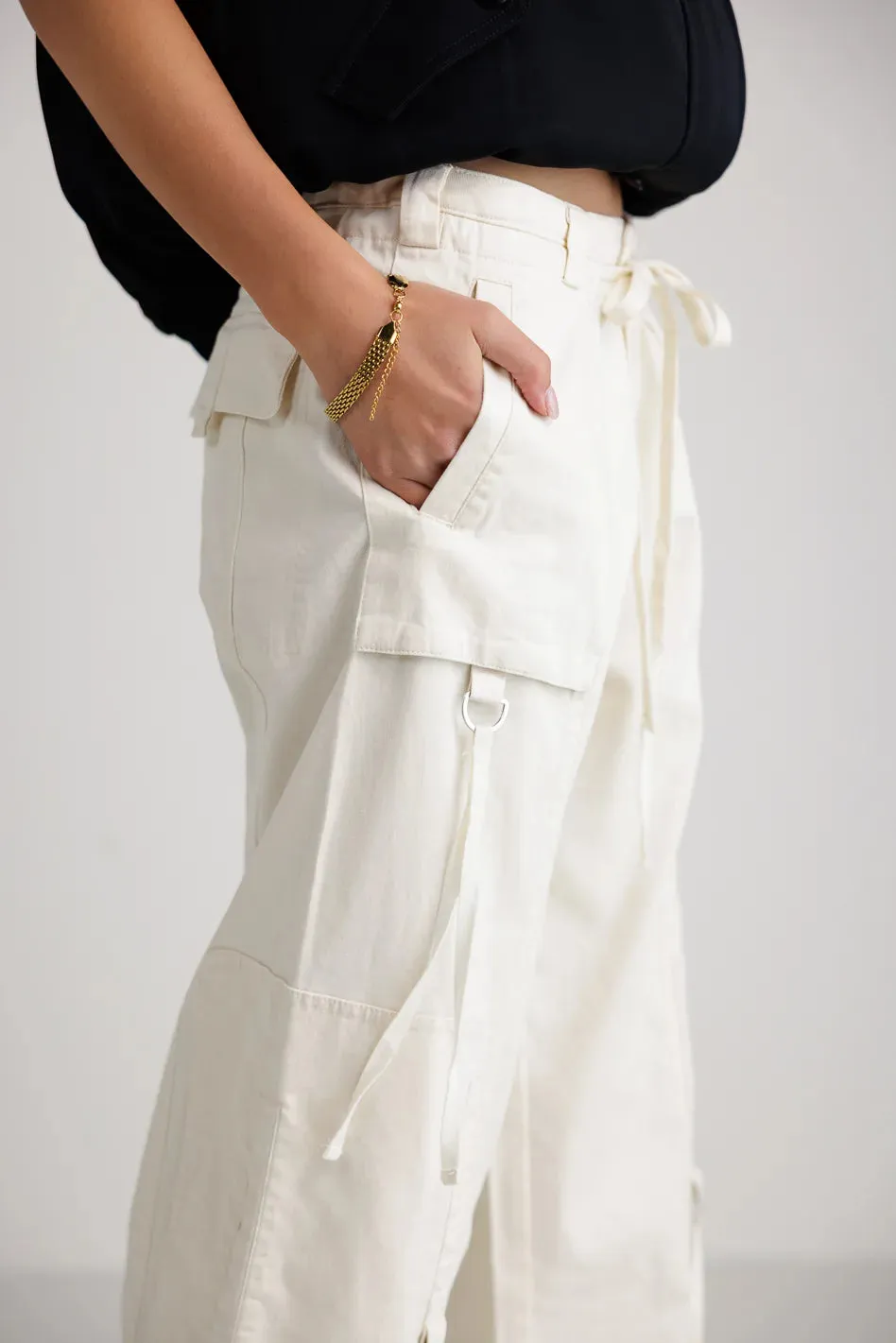 Savannah Cargo Pants in Cream - FINAL SALE sold by bohme product image thumbnail 5