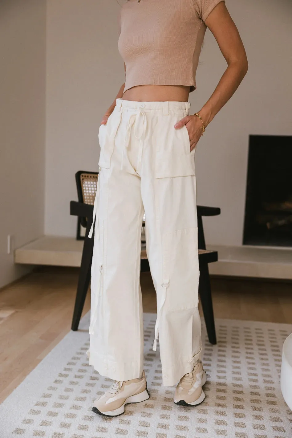 Savannah Cargo Pants in Cream - FINAL SALE sold by bohme