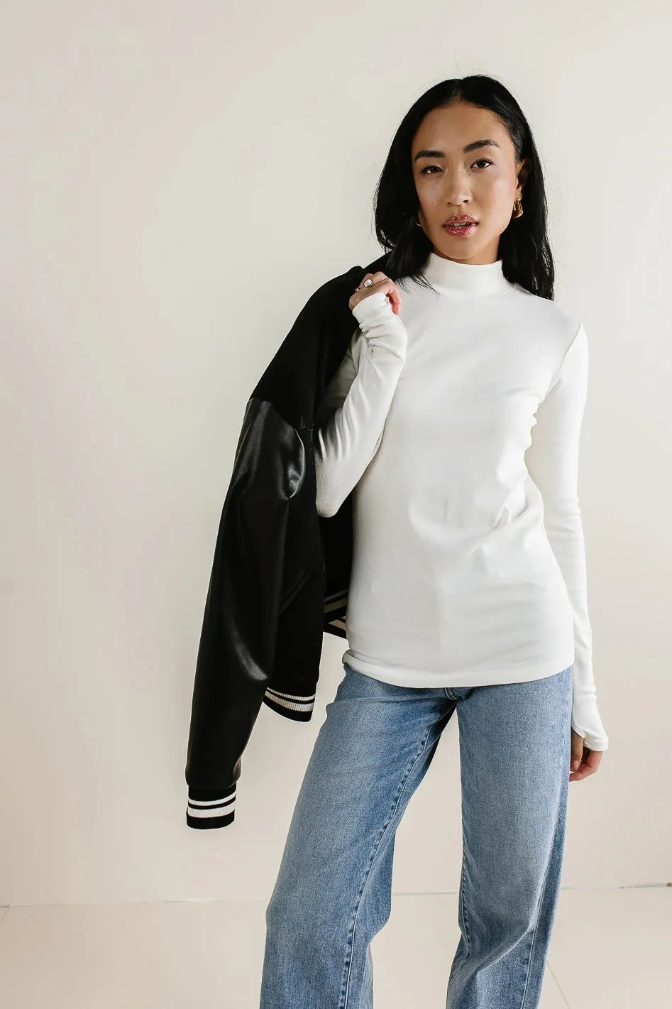 Alani Mock Neck Top in Ivory - FINAL SALE sold by bohme product image thumbnail 2