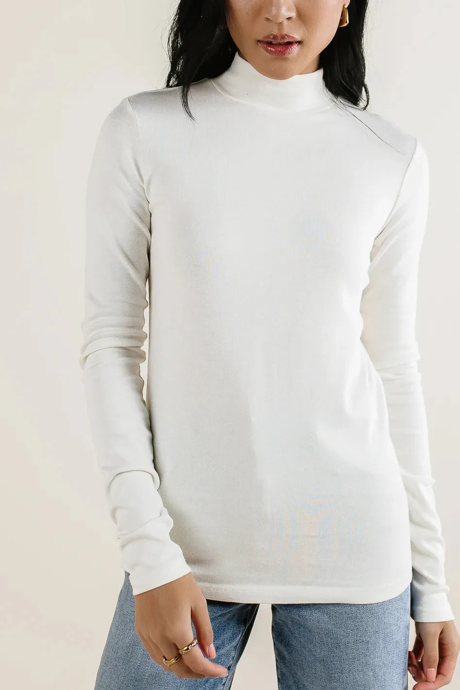 Alani Mock Neck Top in Ivory - FINAL SALE sold by bohme