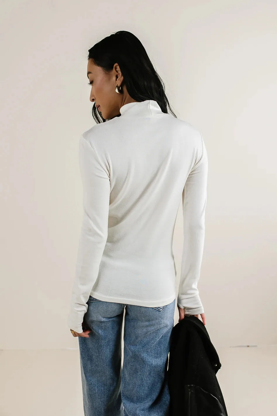 Alani Mock Neck Top in Ivory - FINAL SALE sold by bohme product image thumbnail 3