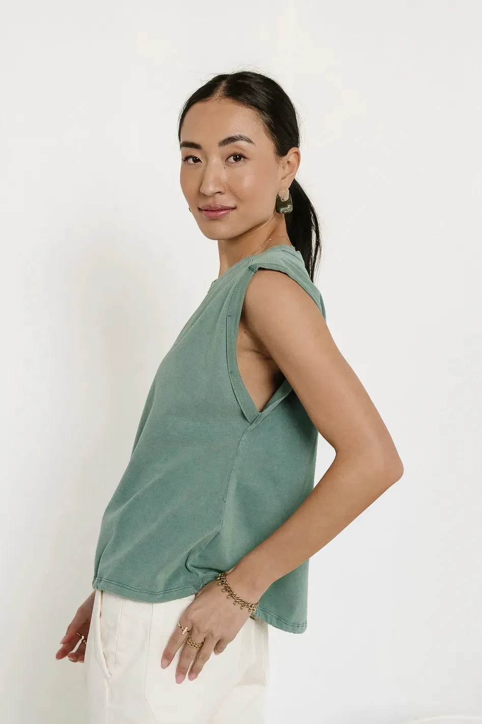 Jax Drawstring Tee in Teal - FINAL SALE sold by bohme product image thumbnail 4