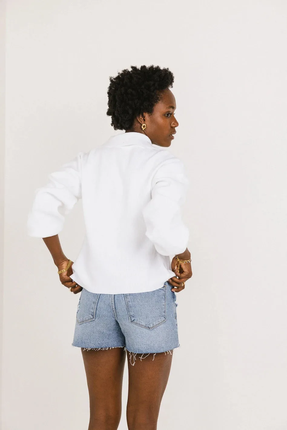 Gianna Ribbed Cardigan in Ivory - FINAL SALE sold by bohme product image thumbnail 2