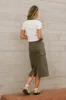 Damon Cargo Skirt in Olive - FINAL SALE sold by bohme