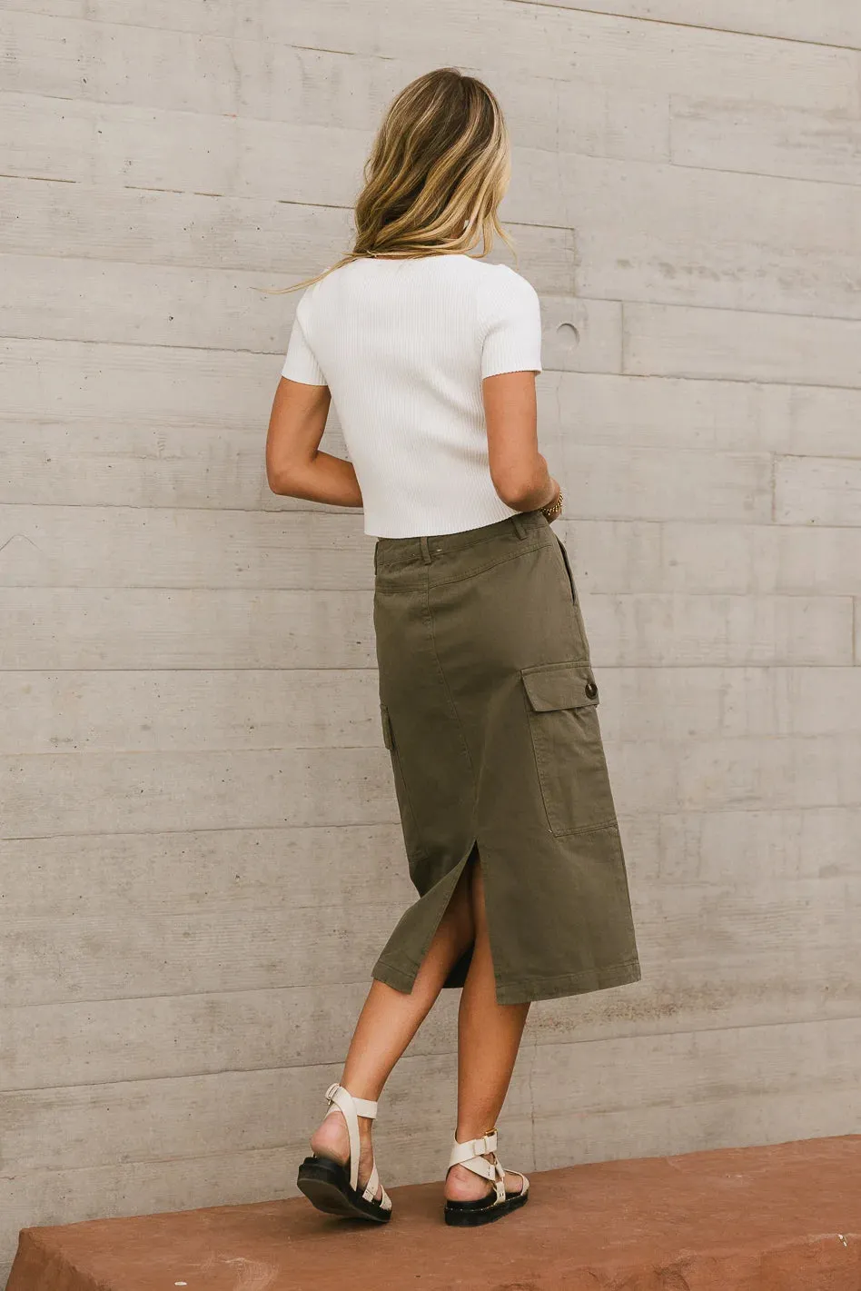 Damon Cargo Skirt in Olive - FINAL SALE sold by bohme product image thumbnail 4