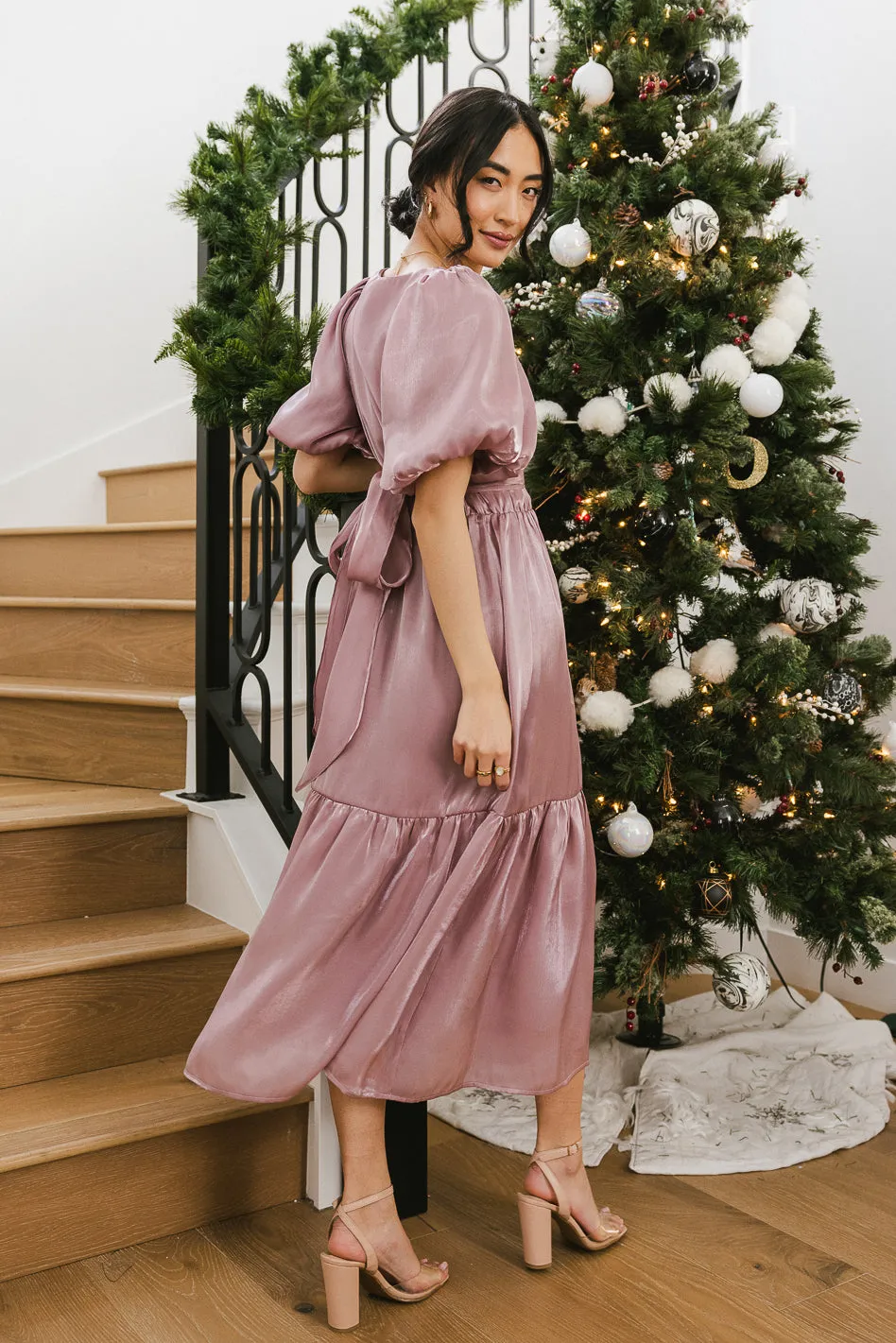 Samara Puff Sleeve Dress in Mauve - FINAL SALE sold by bohme product image thumbnail 4