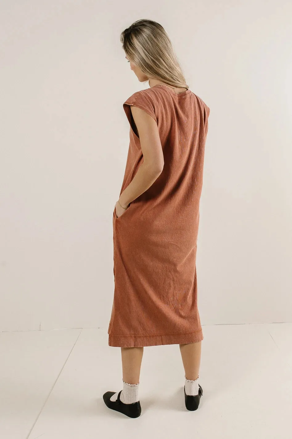 Shelese T-Shirt Dress in Clay - FINAL SALE sold by bohme product image thumbnail 4