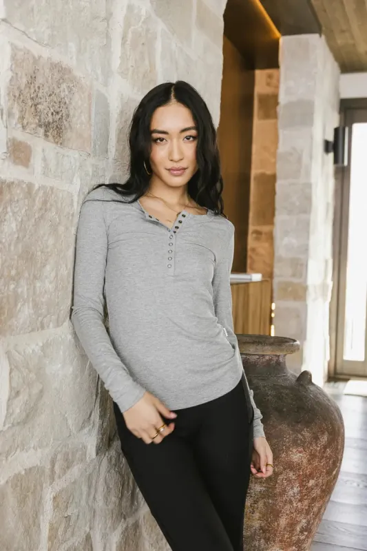 Ivanna Henley Top in Grey - FINAL SALE sold by bohme