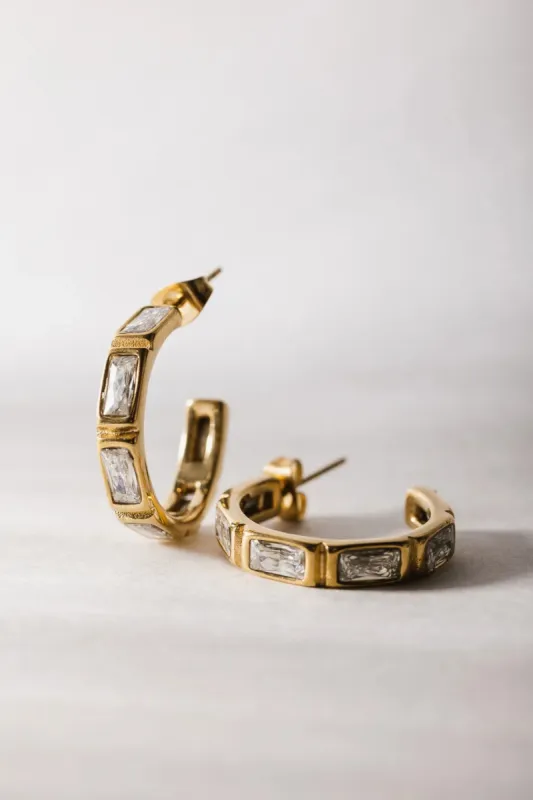 Willa Open Hoop Earrings - Tarnish Free sold by bohme