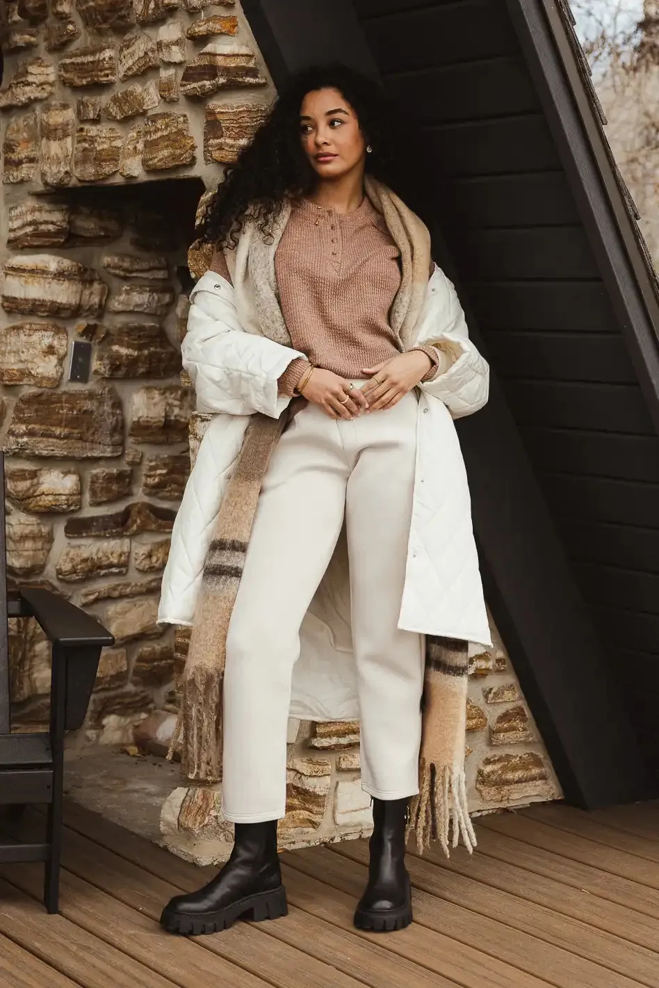 Arabella Ribbed Henley Top in Brown - FINAL SALE sold by bohme product image thumbnail 2