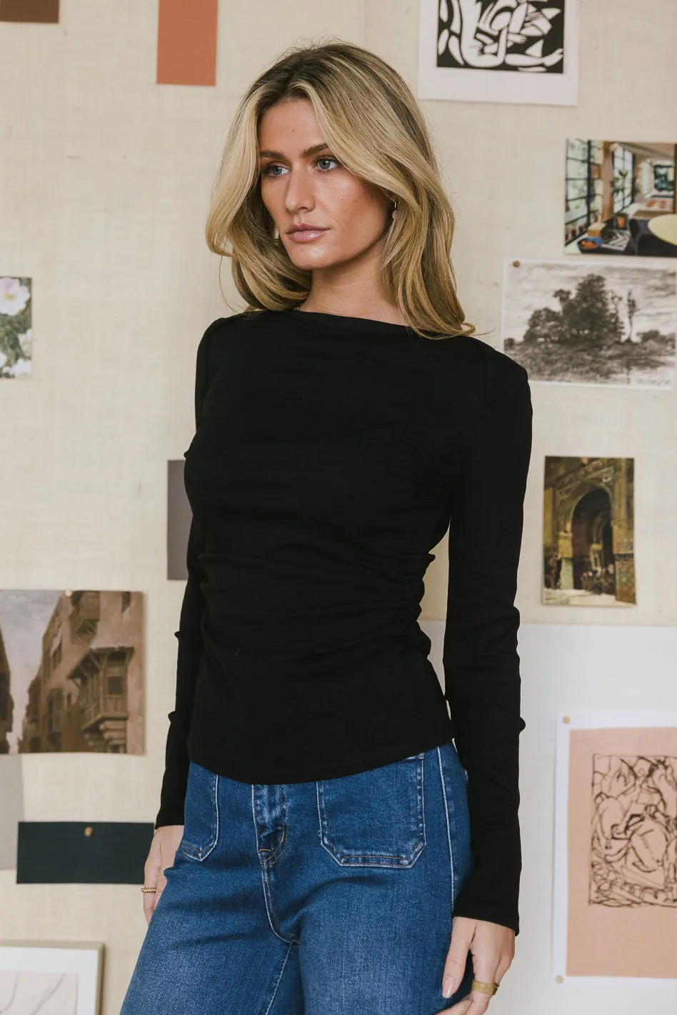 Ember Ruched Top in Black - FINAL SALE sold by bohme product image thumbnail 4