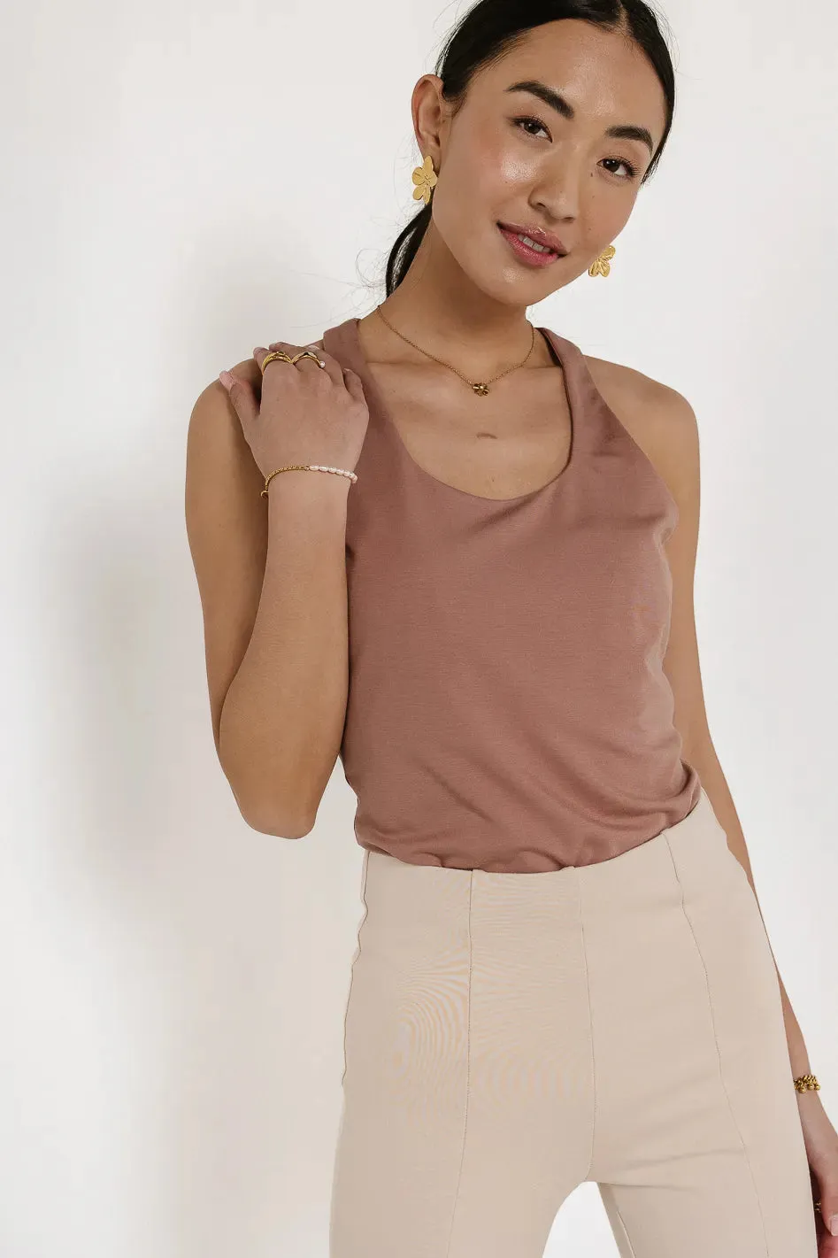 Sydnee Racerback Bodysuit in Rose - FINAL SALE sold by bohme