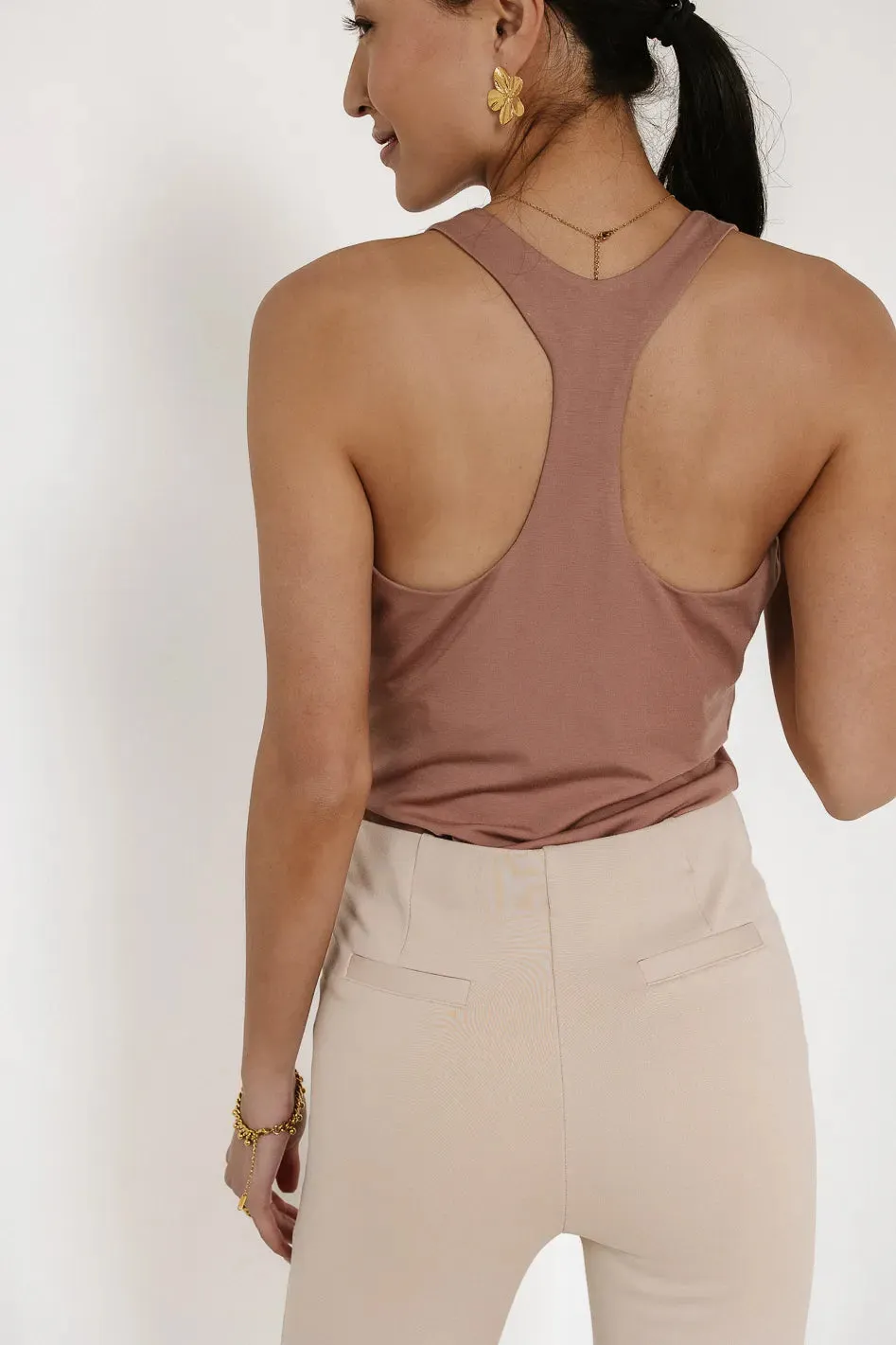 Sydnee Racerback Bodysuit in Rose - FINAL SALE sold by bohme product image thumbnail 2