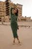 Carden Ribbed Midi Dress in Green - FINAL SALE sold by bohme
