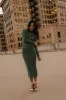 Carden Ribbed Midi Dress in Green - FINAL SALE sold by bohme