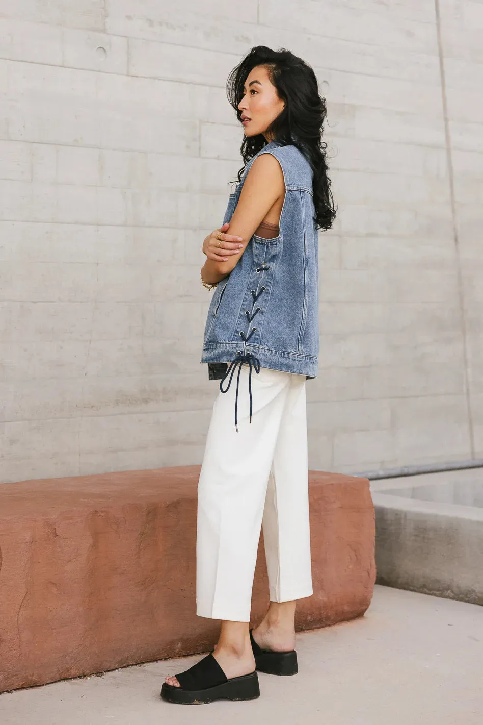 Sadie Wide Leg Pants in Cream - FINAL SALE sold by bohme product image thumbnail 5