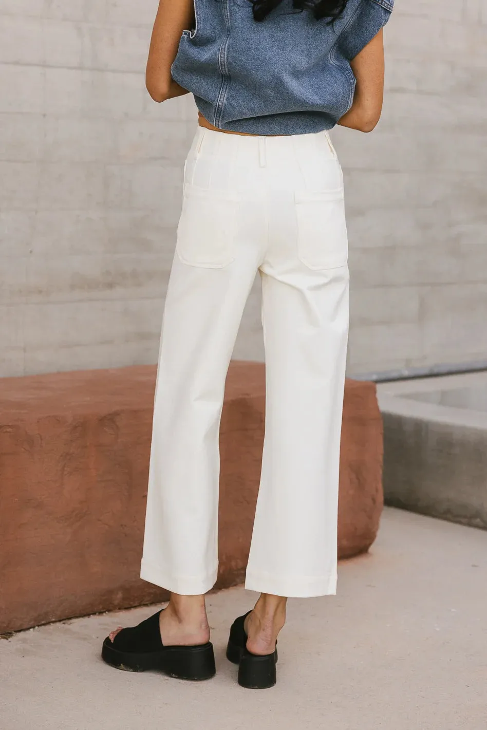 Sadie Wide Leg Pants in Cream - FINAL SALE sold by bohme product image thumbnail 2