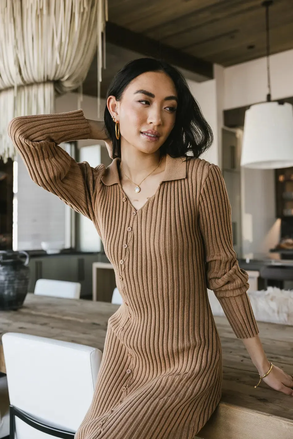 Larissa Ribbed Dress in Camel - FINAL SALE sold by bohme product image thumbnail 2