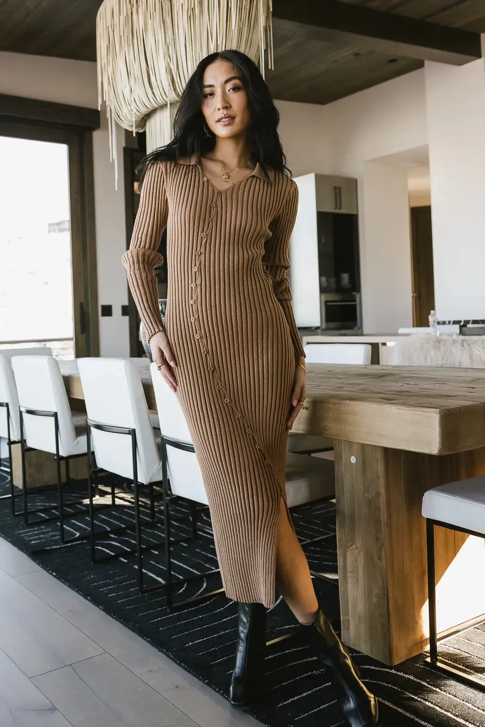 Larissa Ribbed Dress in Camel - FINAL SALE sold by bohme