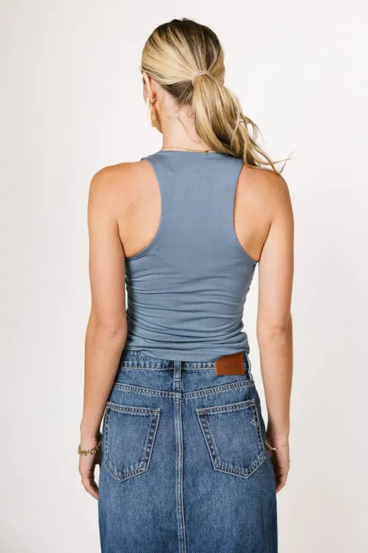 Sleek Jersey Solid Tank in Slate - FINAL SALE sold by bohme