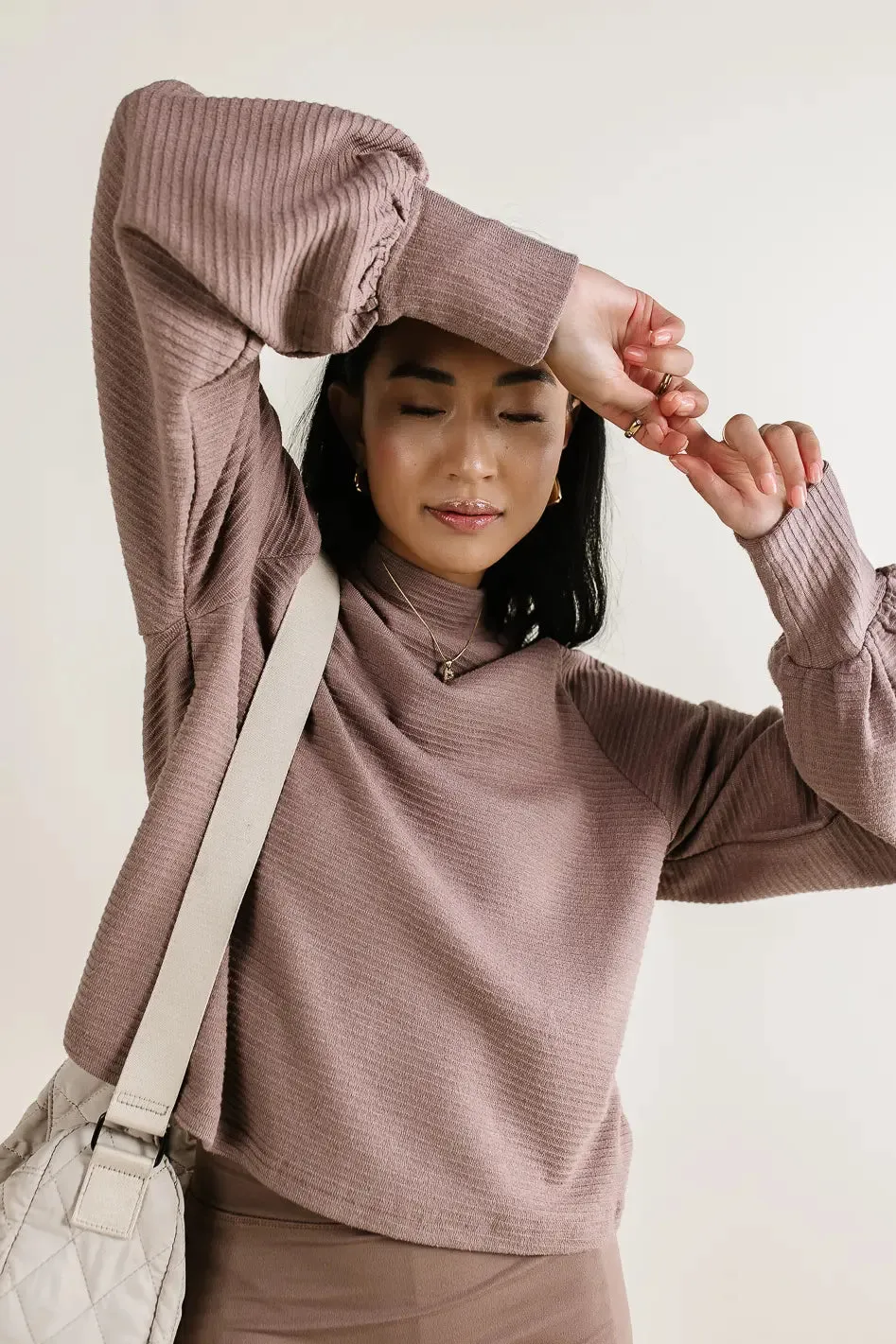 Ella Textured Top in Mocha sold by bohme product image thumbnail 2