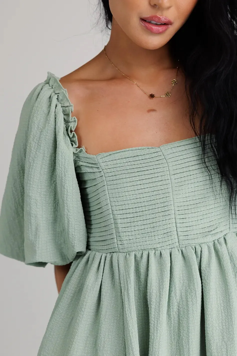 Ryann Mini Dress in Sage - FINAL SALE sold by bohme product image thumbnail 3