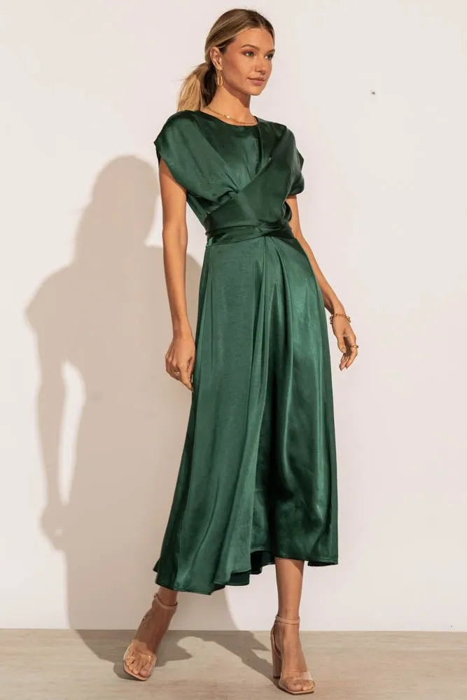 Rosalind Midi Dress in Emerald - FINAL SALE sold by bohme
