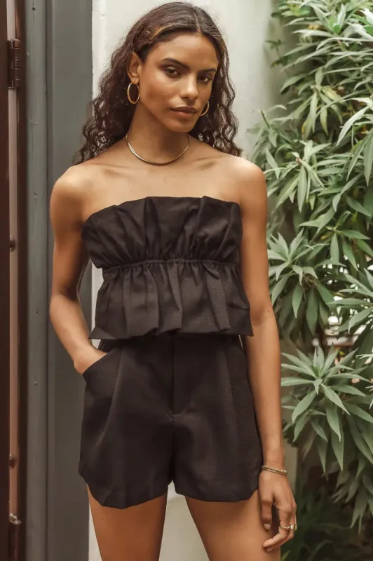 Michele Crop Top in Black - FINAL SALE sold by bohme